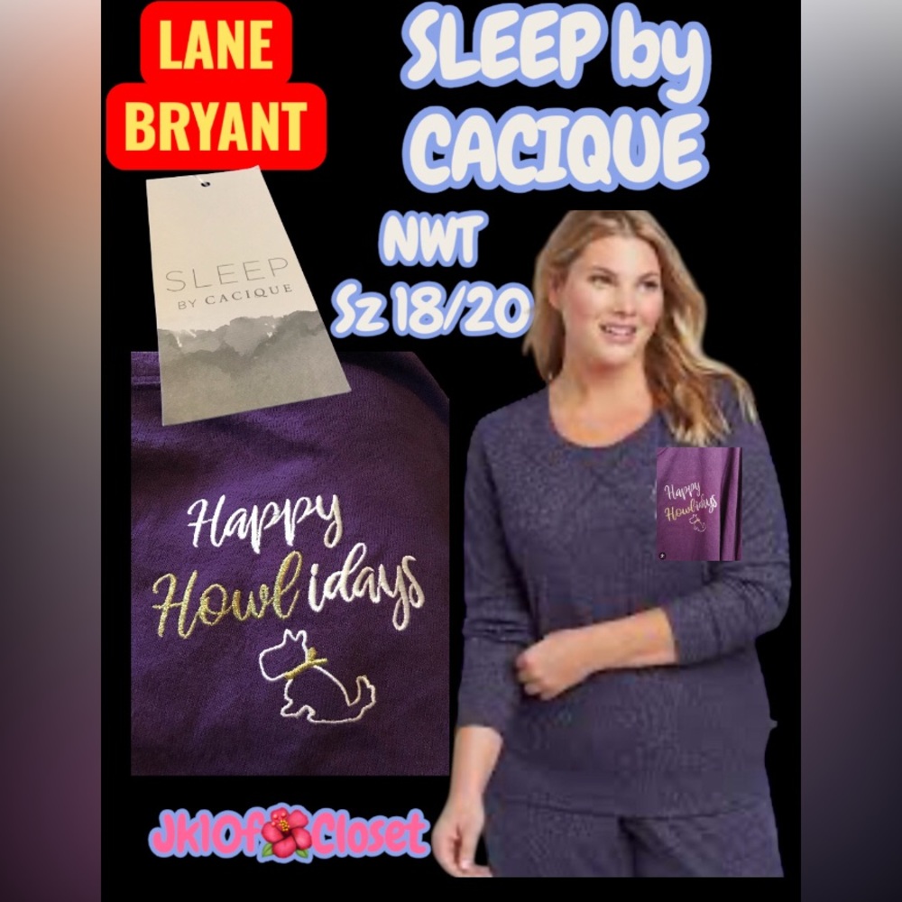 LOWEST🌺 NWT SLEEP by CACIQUE 18/20 HAPPY 🐶 HOWLIDAYS SLEEP TOP